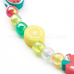 Correas móviles con cuentas de fruta de arcilla polimérica&nbsp;HJEW-JM00415
