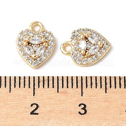 Messing Micro Pave klare Zirkonia Herz Anhänger&nbsp;KK-A253-02G