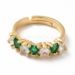 Rechteckiger verstellbarer Ring aus Zirkonia&nbsp;RJEW-H101-23G