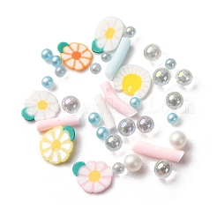 Cabochon in pasta polimerica fatti a mano e perline di plastica per la creazione di gioielli fai da te&nbsp;CLAY-B007-04J
