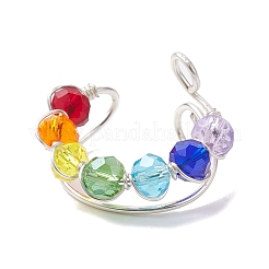 Boucles d'oreilles manchette en verre coloré&nbsp;EJEW-JE05699-01