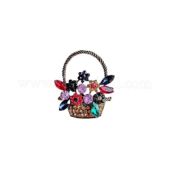 Blumenkorb antike goldene Legierung Strass Broschen&nbsp;PW-WG6DF7D-01