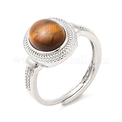 Ovaler verstellbarer Ring aus natürlichem Edelstein&nbsp;RJEW-A020-01P