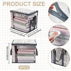 Bolsas de plástico PVC transparente de gran capacidad con cremallera y asa para guardar libros.&nbsp;ABAG-WH0040-60B