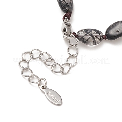 Collar con colgante de árbol de la vida de cuarzo rutilado natural&nbsp;NJEW-JN04335-04