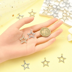 20 stücke 2 farben legierung strass anhänger&nbsp;ALRI-YW0001-26