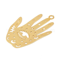 Anhänger aus geätzten Metallverzierungen aus Messing&nbsp;KK-Z058-01G