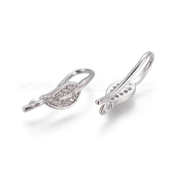 Micro ottone spianare zirconi orecchino ganci&nbsp;KK-L177-38P