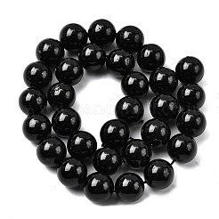 Chapelets de perles en tourmaline noire naturelle&nbsp;G-G763-01-12mm-A