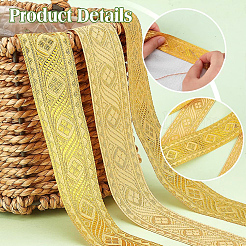 7.7~8 Yards Polyester-Jacquardband mit Blumen im ethnischen Stil&nbsp;OCOR-PH0004-48A