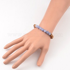 Bracciali di perline di legno rotondo di stirata&nbsp;BJEW-JB02135