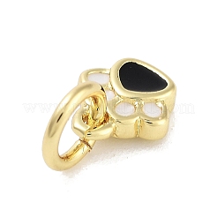 Véritables breloques en émail en laiton plaqué 18k or véritable&nbsp;KK-M293-22G-04
