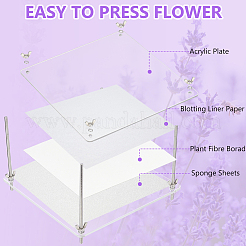 Quadratische transparente Blumenpressplatten aus Acryl&nbsp;DIY-BC0012-68