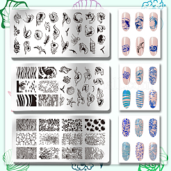 Plantillas de arte de uñas diy de acero inoxidable&nbsp;MRMJ-WH0092-054