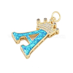Pendentifs avec zircon cubiques à micro-pavés en laiton&nbsp;KK-I723-50G-01