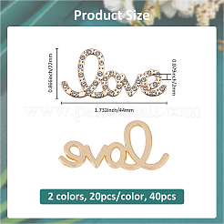40 Stück 2 Farben Legierung Strass Cabochons&nbsp;FIND-FH0010-89