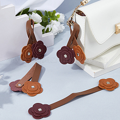 4 pendentif décoratif en forme de fleur en cuir PU&nbsp;AJEW-FH0009-99A