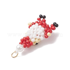 Pendentifs Père Noël en perles de verre&nbsp;PALLOY-MZ01031
