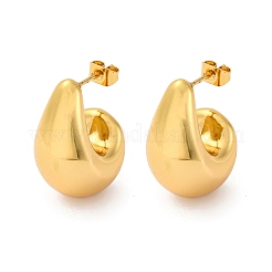 Boucles d'oreilles à tige en acier inoxydable 304 en forme de J&nbsp;EJEW-A125-25G