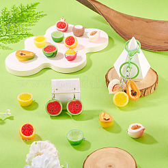 18 pz 9 stili 3d tema frutta pendenti in resina opaca&nbsp;RESI-TA0005-18