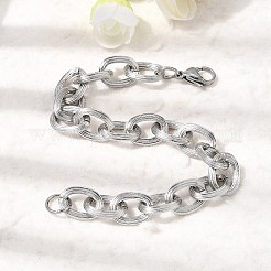 201 Edelstahl-Kabelkettenarmbänder&nbsp;STAS-T077-01P