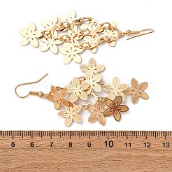 Orecchini pendenti a forma di fiore in acciaio inossidabile 430&nbsp;EJEW-A137-07KCG