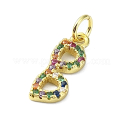 Pendenti in zirconi cubici colorati in micro pavè di ottone&nbsp;KK-H475-10G