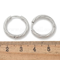 Orecchini a cerchio twist in acciaio inossidabile 304 per donna&nbsp;EJEW-A130-02C-P