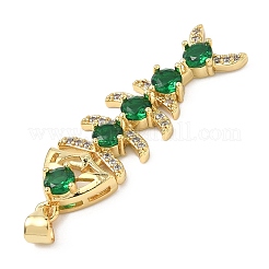 Breloques en laiton avec zircone cubique de micro pave&nbsp;KK-P345-05G