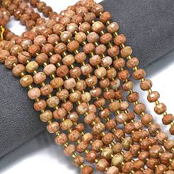 Natürliche orangefarbene Sesamjaspis-Perlenstränge&nbsp;G-K389-E59-01