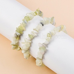 Braccialetti elasticizzati con perline di giada naturale con chip unisex&nbsp;BJEW-S143-50
