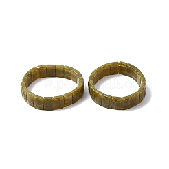 Rechteckige Stretch-Armbänder aus natürlicher Zitronenjade für Damen und Herren&nbsp;BJEW-Z149-01H