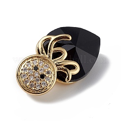 Véritable 18k plaqué or placage en laiton micro pave pendentifs en zircone cubique&nbsp;KK-C015-25G-01