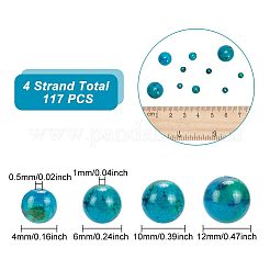 117 Stück 4 Stile synthetische gelbe Türkis (Jaspis) Perlen Stränge&nbsp;TURQ-AR0001-22