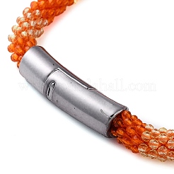 Collana con perline di vetro all'uncinetto&nbsp;NJEW-Z029-04C