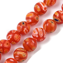 Handgemachte Millefiori Bunte Malerei Perlen Stränge&nbsp;LAMP-G166-10B