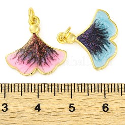 Colgantes de esmalte de latón&nbsp;KK-S401-12G