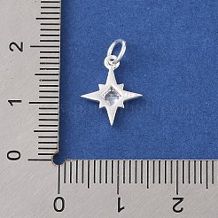 925 Sterling Silber Pavé klar Kubisch Zirkonia Stern Charms&nbsp;STER-K181-01C-S