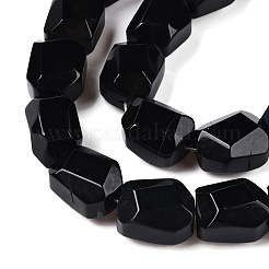 Brins de perles d'agate noire naturelle (teintes et chauffées)&nbsp;G-N342-148C