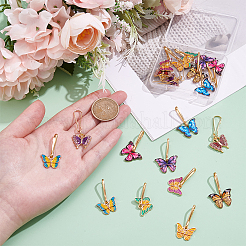 20 pendentif papillon en alliage émaillé avec paillettes&nbsp;HJEW-UN00135