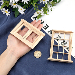 2 Stück 2 Stile Mini-Display Holzfenster&nbsp;DJEW-OC0001-12
