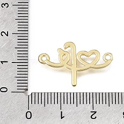 Herzanhänger aus Messing mit Buchstaben „fe“&nbsp;KK-C263-27A-G