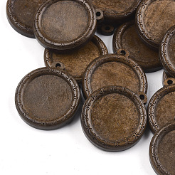Hölzerne Anhänger Cabochon Fassungen&nbsp;WOOD-S044-11B
