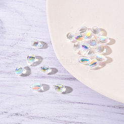 Encantos de vidrio pintado con aerosol transparente 20pcs&nbsp;GLAA-YW0001-03A