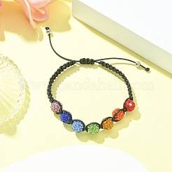 Handgefertigte Polymer Clay Strassperlen geflochtene Perlenarmbänder&nbsp;BJEW-TA00320