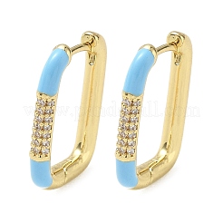 Pendientes de aro de circonio cúbico de micro pave de latón&nbsp;KK-CBA98BA-01G-B