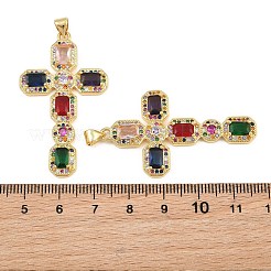 Pendentifs avec zircon cubiques à micro-pavés en laiton&nbsp;CU-CBADC6C-13G-08