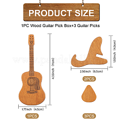 1 Set Gitarrenförmiger Gitarrenplektrum-Sammler aus Holz mit Magnetverschlüssen&nbsp;CON-CA0001-026