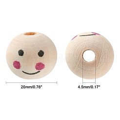 Gedruckte europäische Naturholzperlen&nbsp;LS-WOOD-T019-13B-01