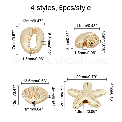 24pcs 4 perles en alliage de style&nbsp;TIBEB-CA0001-04G